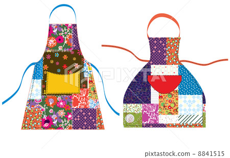 Aprons with patchwork design textile 8841515