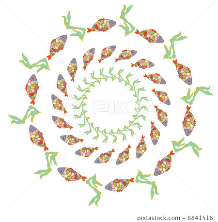 Fish round motive 8841516