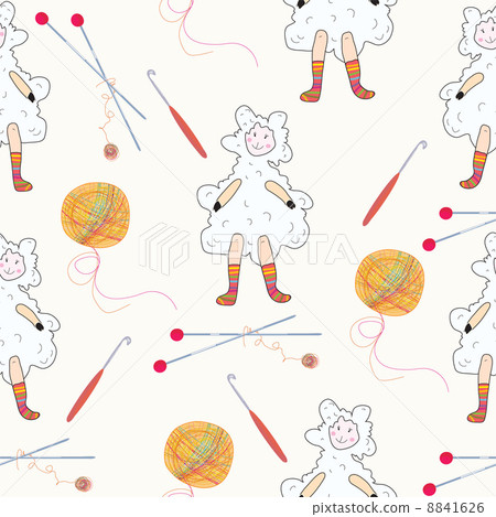 Knitting seamless with sheeps 8841626