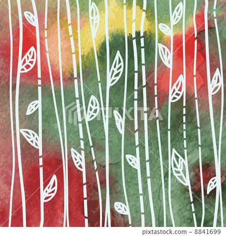 Leaves background on the watercolor texture Leaves background on the watercolor texture 8841699