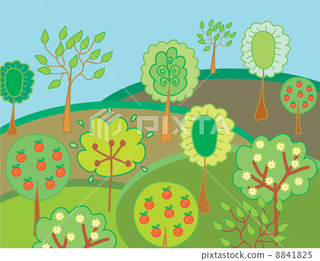 Garden with trees 8841825