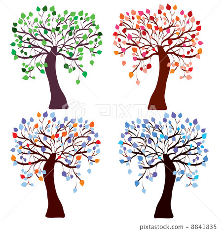 Four season trees set Four season trees set 8841835