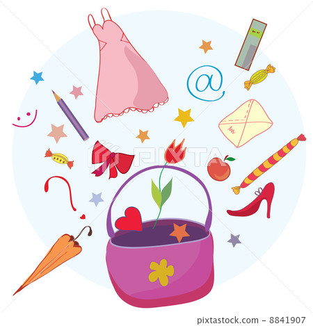 Woman lifestyle bag cartoon 8841907