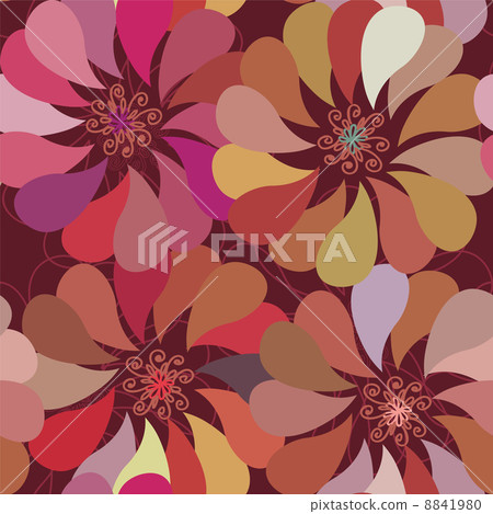 Floral seamless pattern with big stylish flowers Floral seamless pattern with big stylish flowers 8841980