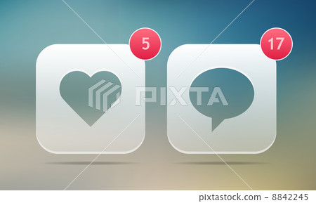 Like and comment buttons. Like and comment buttons. 8842245