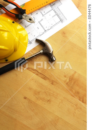 hard hat and tool 8844476