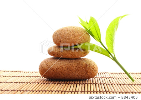 zen stone with leaf zen stone with leaf 8845403