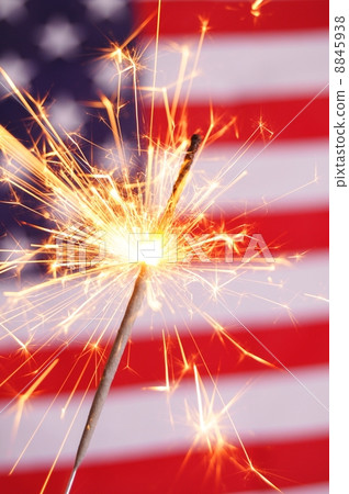 sparkler and usa flag 8845938