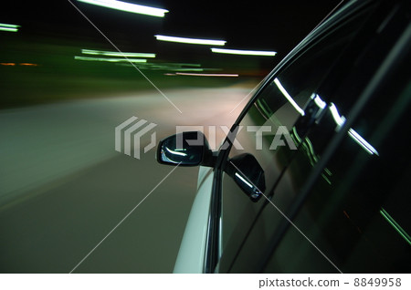 night drive with car in motion night drive with car in motion 8849958