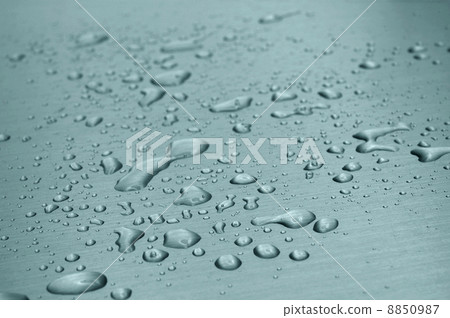water drops on metal surface 8850987