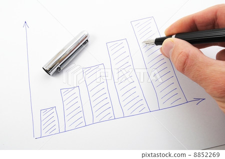 hand and business chart hand and business chart 8852269