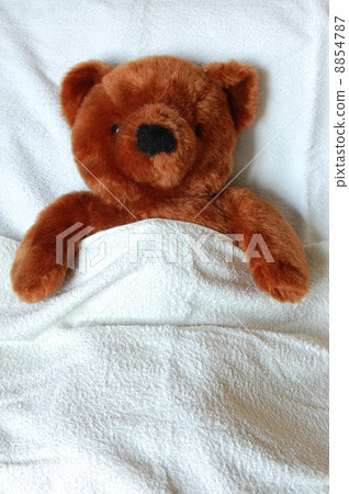 sick teddy with injury in bed sick teddy with injury in bed 8854787