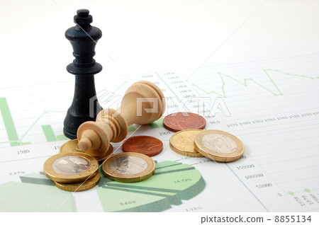 chess man over business chart 8855134