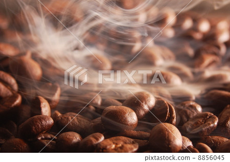 coffee beans with steam coffee beans with steam 8856045