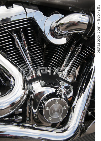 Motorcycle engine close-up 8857205