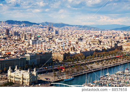 view of Barcelona city from port side view of Barcelona city from port side 8857658