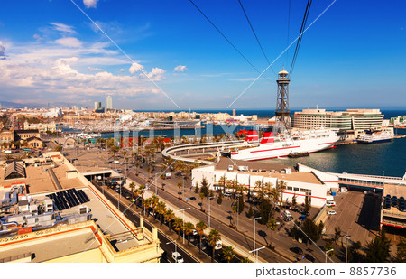 Port Vell from Montjuic. Barcelona 8857736