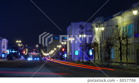 Night view of wintry street Night view of wintry street 8857786