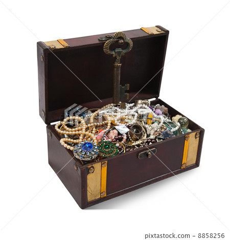 Treasure chest over white 8858256