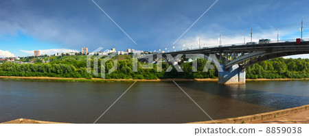 View of Nizhny Novgorod with Kanavinsky bridge View of Nizhny Novgorod with Kanavinsky bridge 8859038