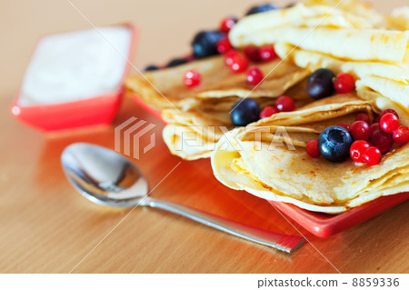 delicious pancakes on plate delicious pancakes on plate 8859336
