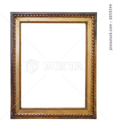 old antique gold frame over white background old antique gold frame over white background 8859344