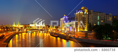 Moskva River in night. Russia 8860738