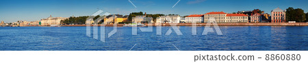Panoramic view of Vasilyevsky Island in summer Panoramic view of Vasilyevsky Island in summer 8860880