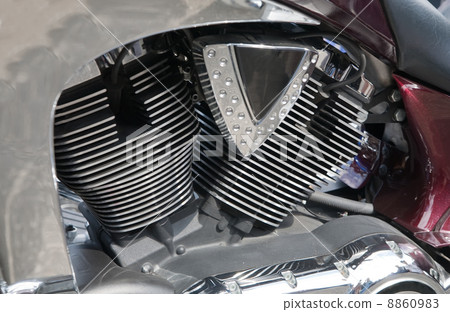 Motorcycle engine closeup 8860983