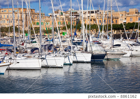 Yachts lying at Marsamxett harbour Yachts lying at Marsamxett harbour 8861162