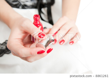 Woman hand with nail varnish Woman hand with nail varnish 8861261