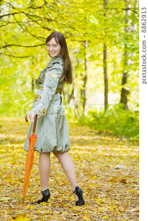 girl with umbrella in autumn girl with umbrella in autumn 8862913