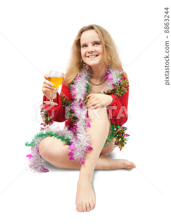 Sexy girl with champagne Sexy girl with champagne 8863244
