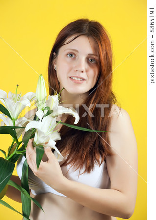 girl with lily girl with lily 8865191