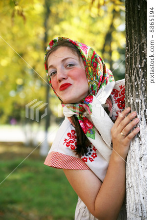 girl in russian traditional clothes girl in russian traditional clothes 8865194