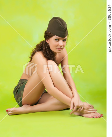 Sexy military woman 8865634