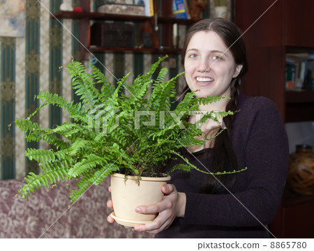 Girl with fern Girl with fern 8865780