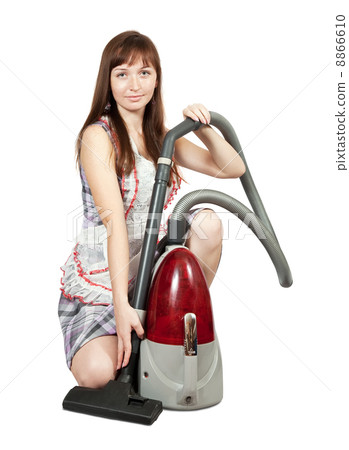 Girl in with vacuum cleaner Girl in with vacuum cleaner 8866610