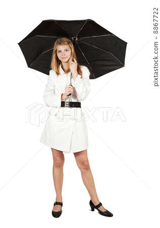 girl in cloak with umbrella girl in cloak with umbrella 8867722