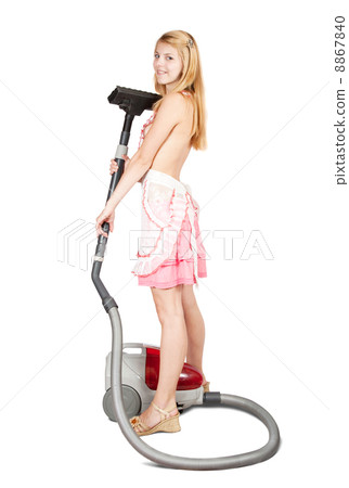 Sexy girl with vacuum cleaner Sexy girl with vacuum cleaner 8867840