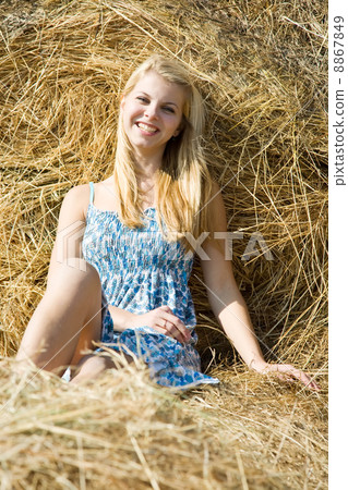 country girl on hay country girl on hay 8867849