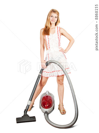 Sexy girl with vacuum cleaner Sexy girl with vacuum cleaner 8868155