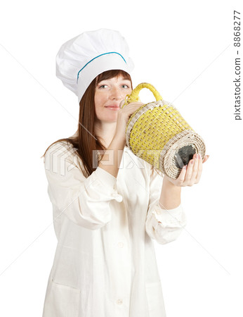 cook woman with bottle cook woman with bottle 8868277