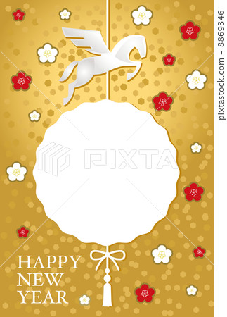 Plum and horse photo frame New Year's card Plum and horse photo frame New Year's card 8869346