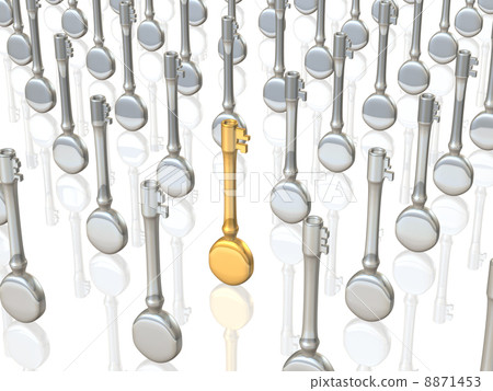 Abstract 3DCG representing special lucky key 8871453