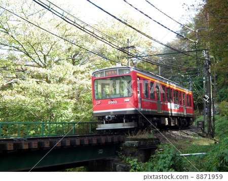 Hakone Tozan Railway 2000 series near the sculpture forest station 8871959