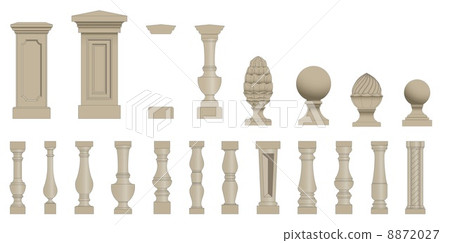 Set  of silhouettes balusters 8872027