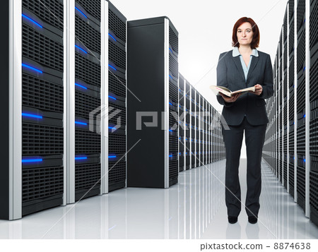 virtual server 3d and woman 8874638