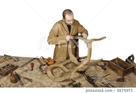 manual worker on white manual worker on white 8874955