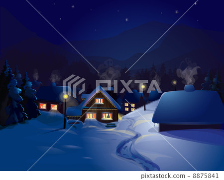 Vector of winter landscape. Merry Christmas! - Stock Illustration ...